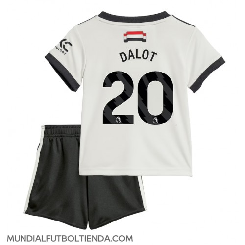 Camiseta Manchester United Diogo Dalot #20 Tercera Equipación Replica 2024-25 para niños mangas cortas (+ Pantalones cortos)